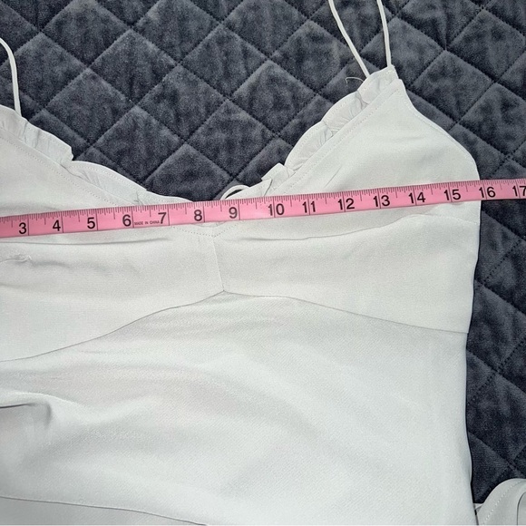 Abercrombie & Fitch Dress Women Small Petite Midi Slip Faux Satin Side Slit B15 - Picture 8 of 10